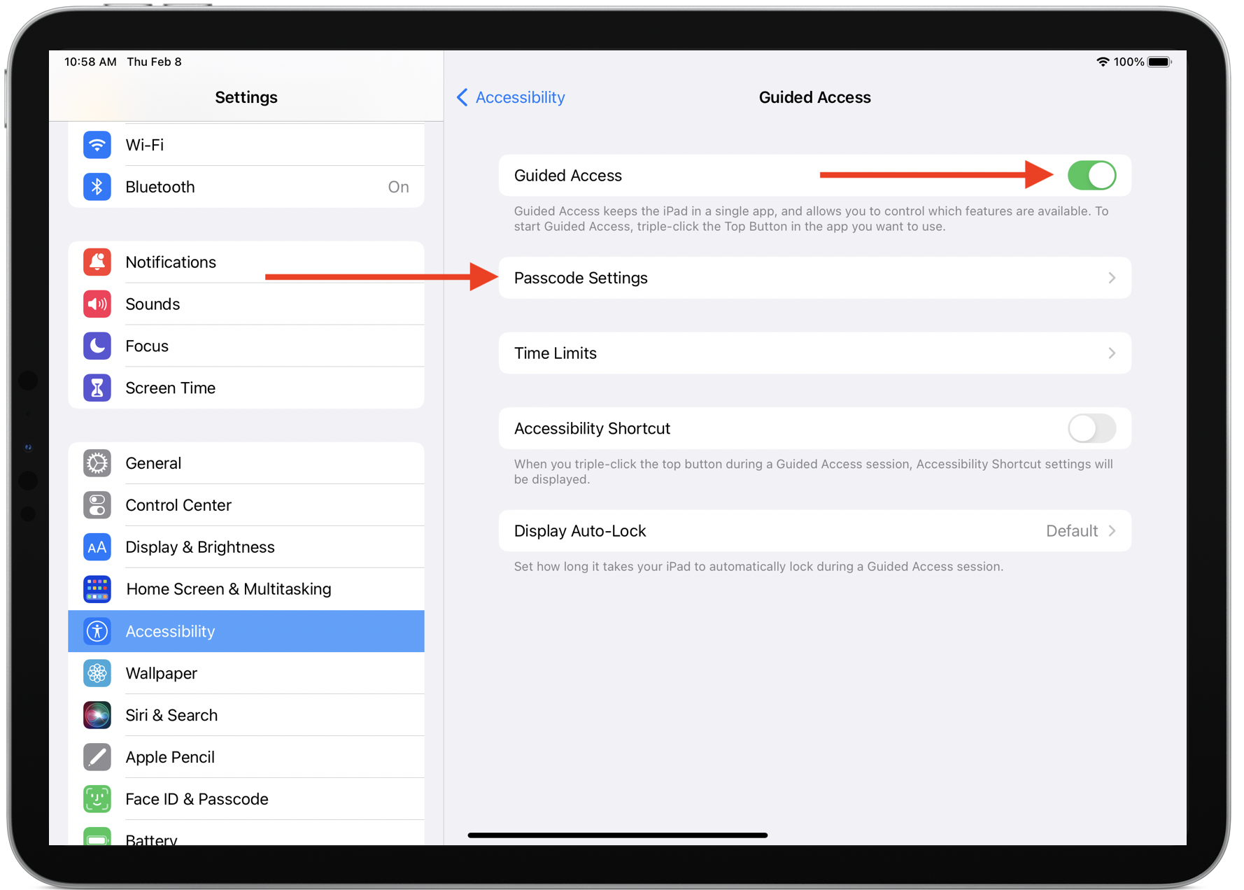 iPad Settings Accessibility Guided Access Turn On .png