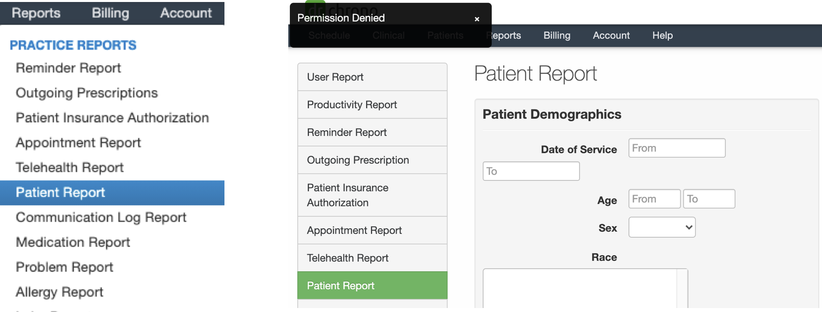 Patient_Report_and_Permission_Denied_Side_by_side.png