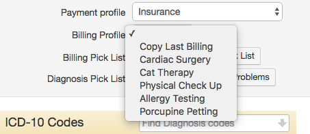 Where can you find a list of medical billing codes?